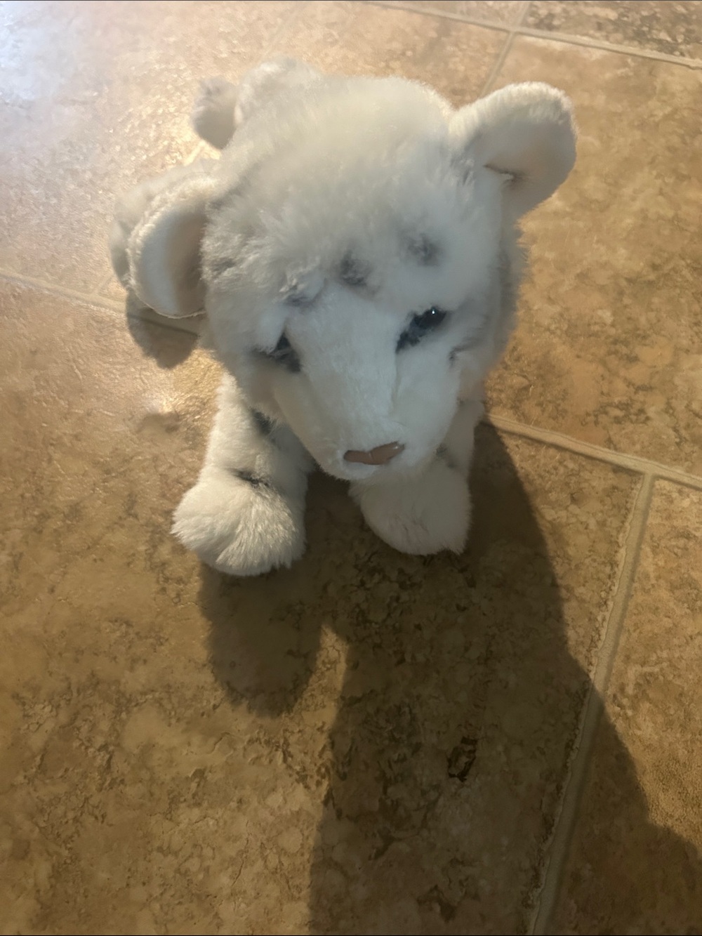 White Plush tiger Toy - Soft Cuddly Pet Playmate